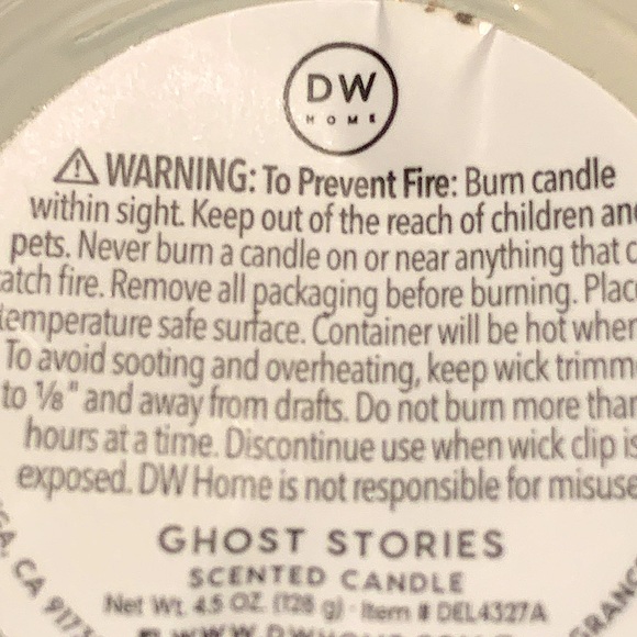 DW HOME CANDLE GHOST STORIES PUMPKIN CARMEL SKULL HEAD 1 WICK NEW 4.5 oz MINI - Picture 6 of 6